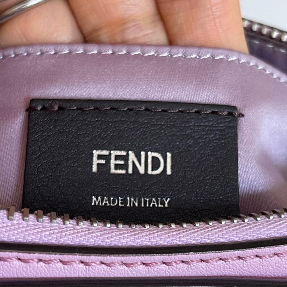 NEW Fendi Vitello Dolce Crystal Croc Tail Mini By The Way Boston Bag Pink - Picture 10 of 17